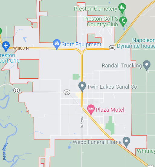 Map of Preston Idaho